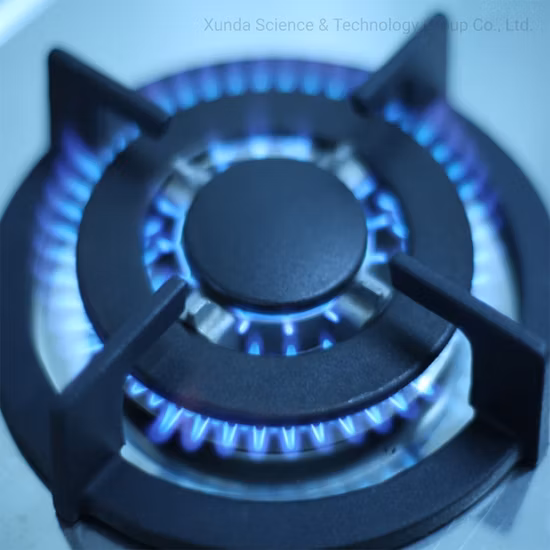 Panneau en verre trempé de haute qualité Plaque de cuisson à gaz intégrée 5 brûleurs Sabaf Style Lotus Flame Home Cuisinière à gaz